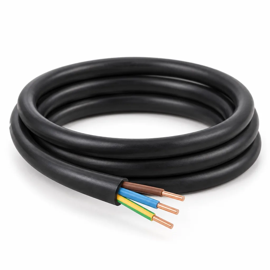 Rigid power cable 3G2.5 mm², by the metre