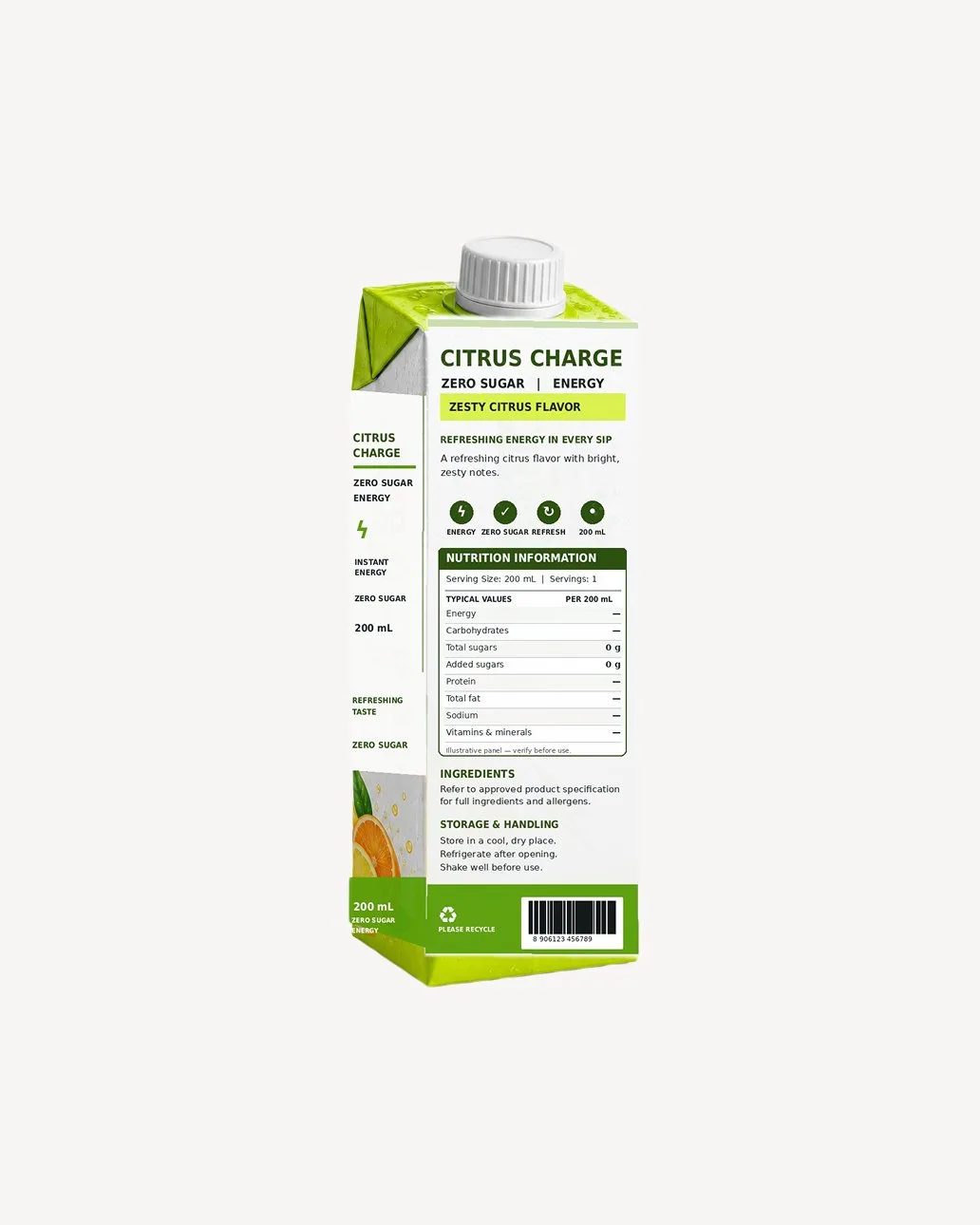 Citrus Charge Zero Sugar Energy - Tetra Pack