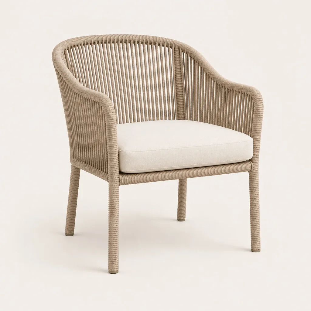 Brise garden armchair in woven rope