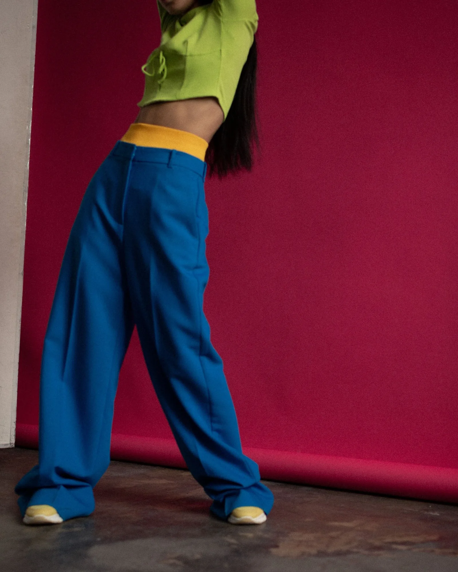 cobalt wide trousers