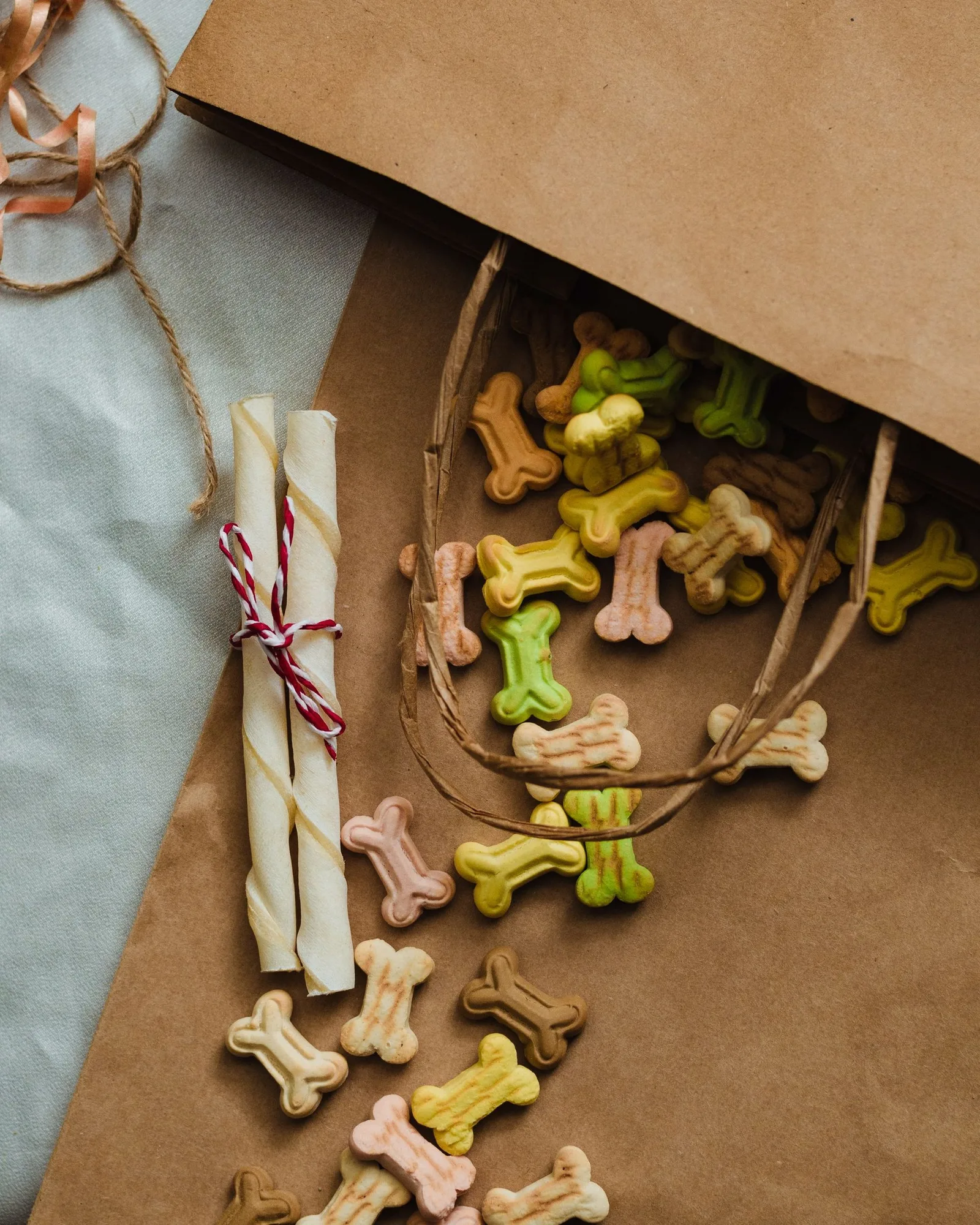 Biscuits spilling from a bag