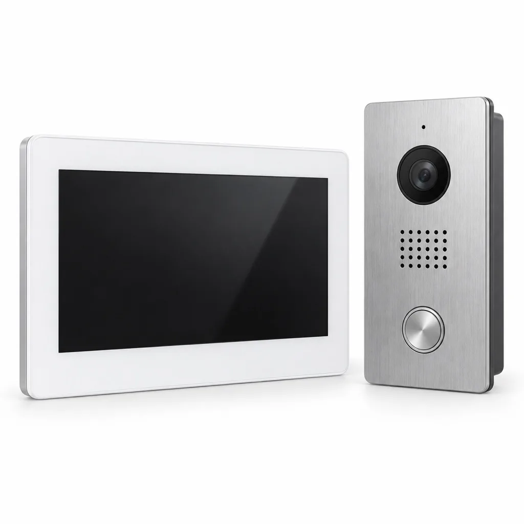 Video door entry kit, 7-inch screen, connected