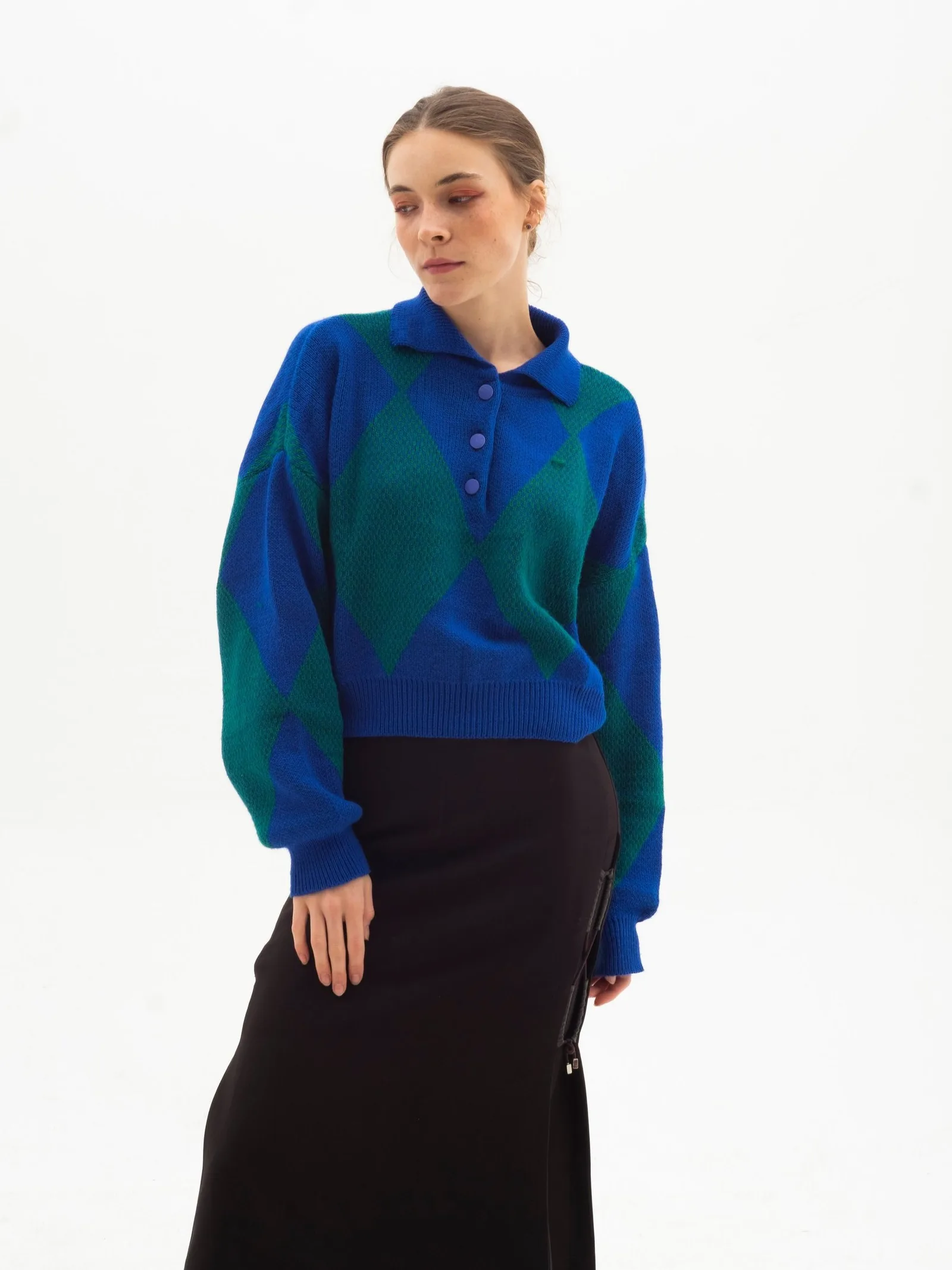 argyle knit polo