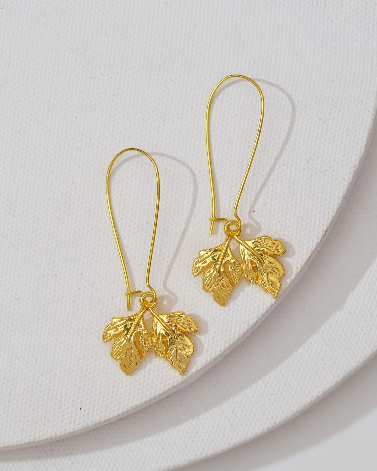 leaf drop earrings