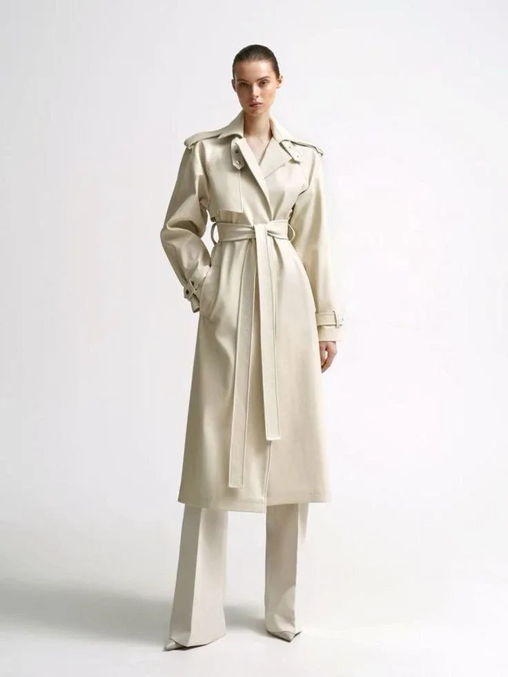 Cream trench coat