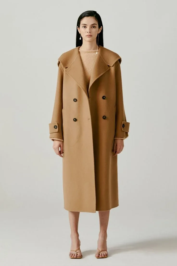 Camel wrap coat