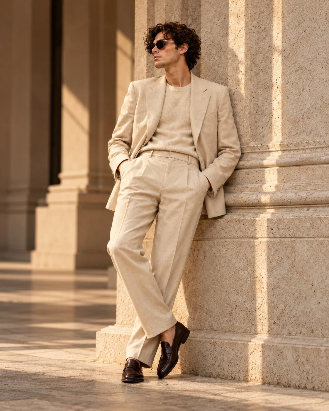 ivory wool suit