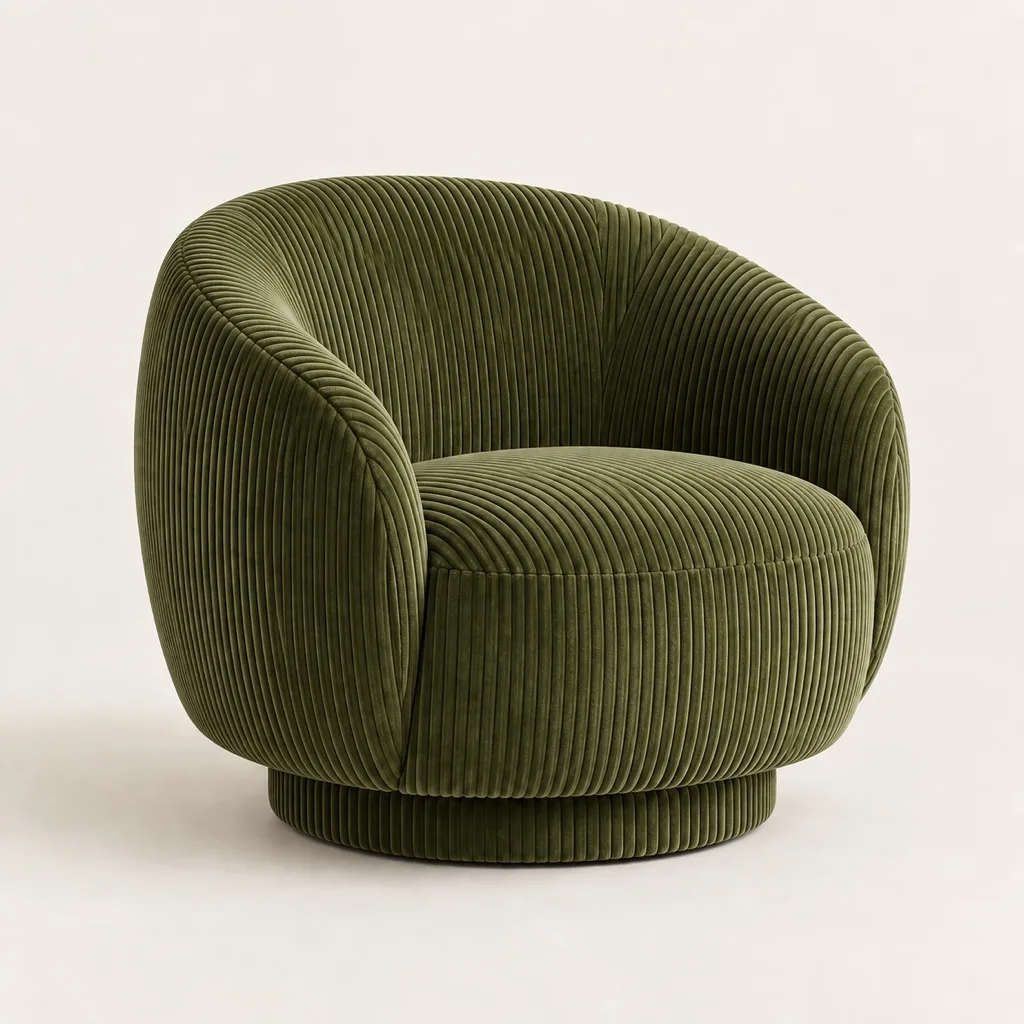 Tessa armchair in corduroy velvet