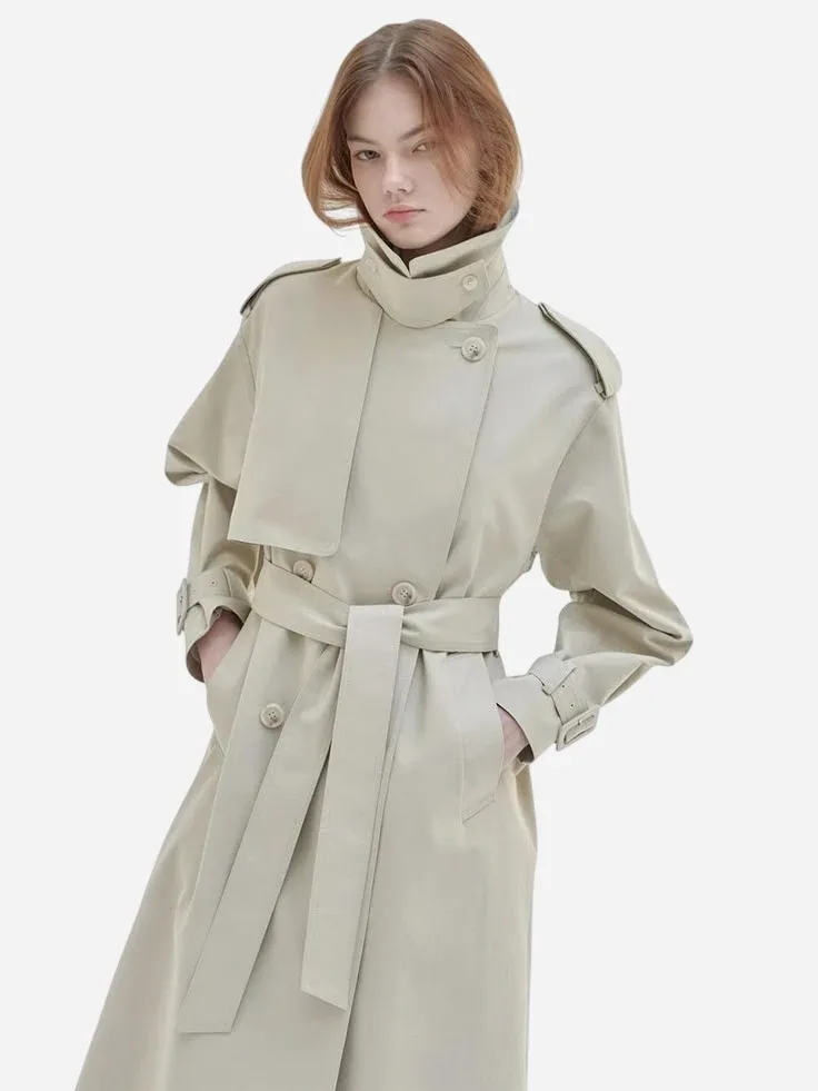 Belted trench coat