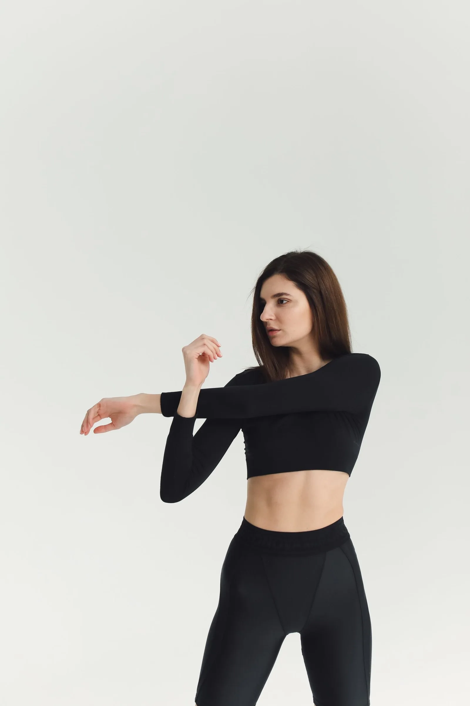 ribbed long sleeve crop