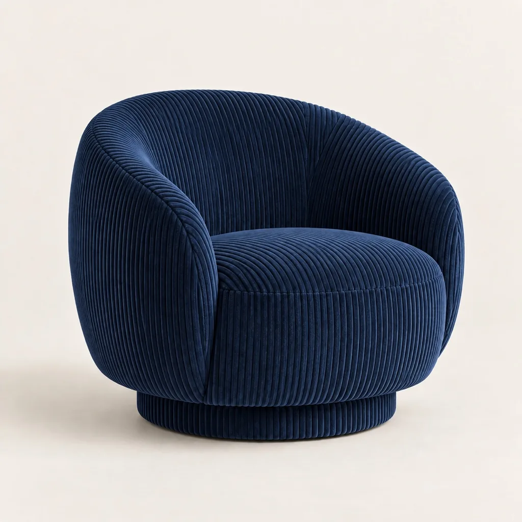 Tessa armchair in corduroy velvet