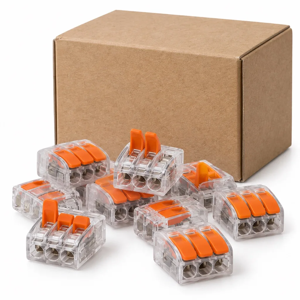 Lever connectors, three conductors, box of 50