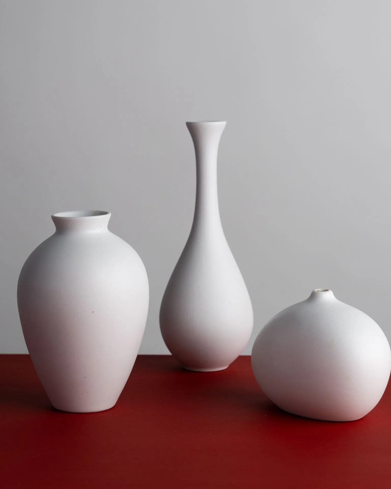 stoneware vase trio