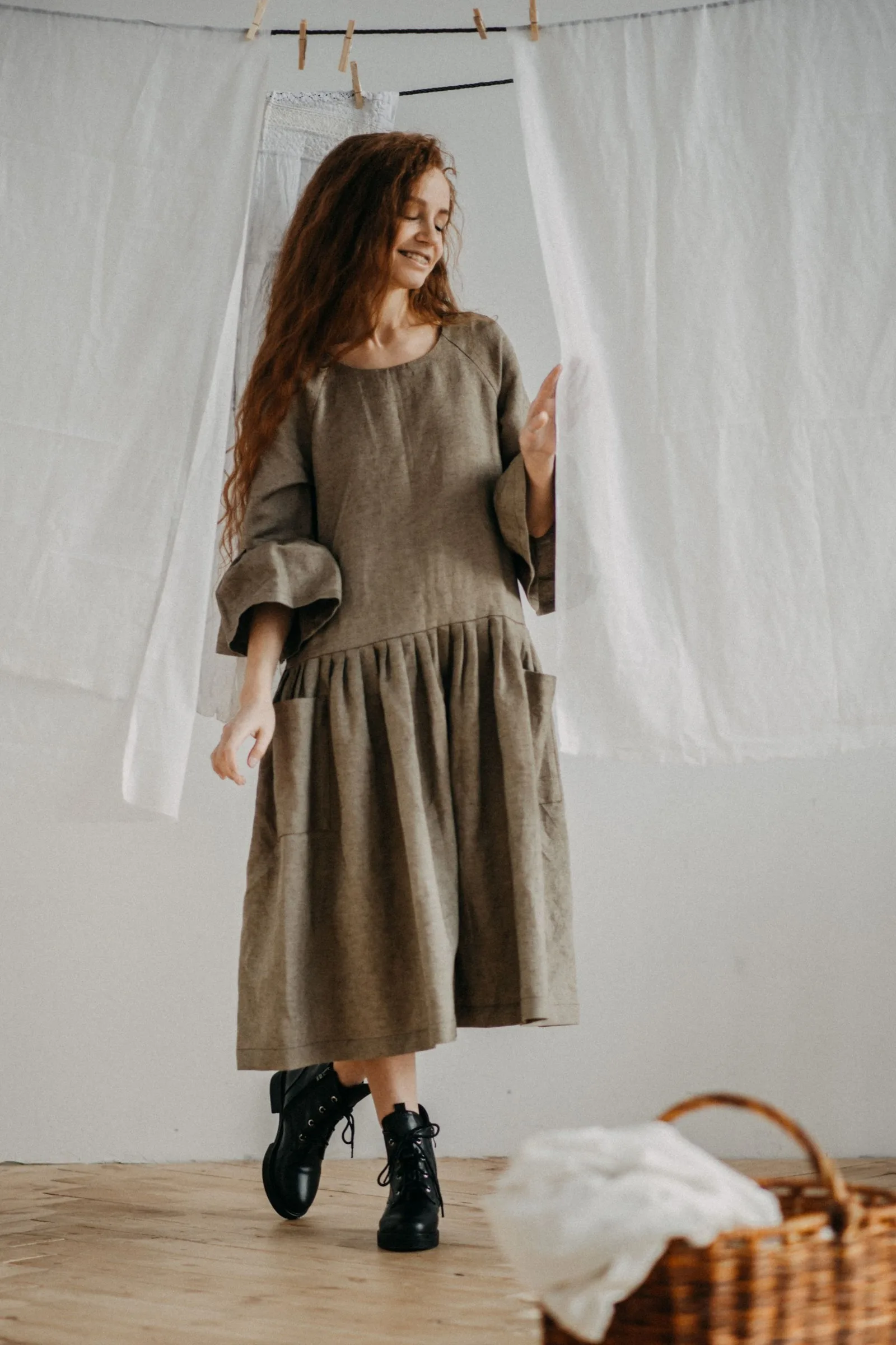 linen smock dress
