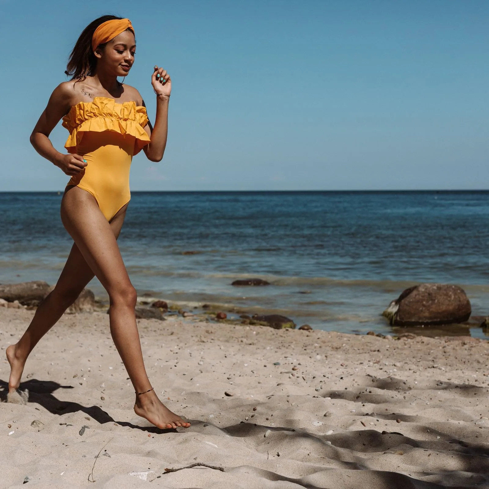 Running on the beach