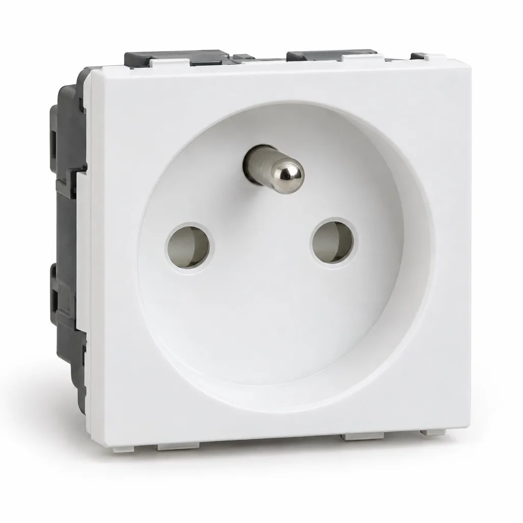 Earthed socket, two modules, in three finishes