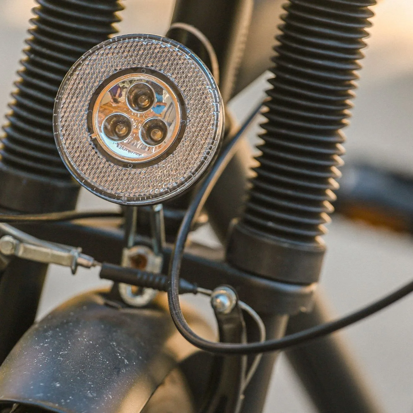 Front light above the fork