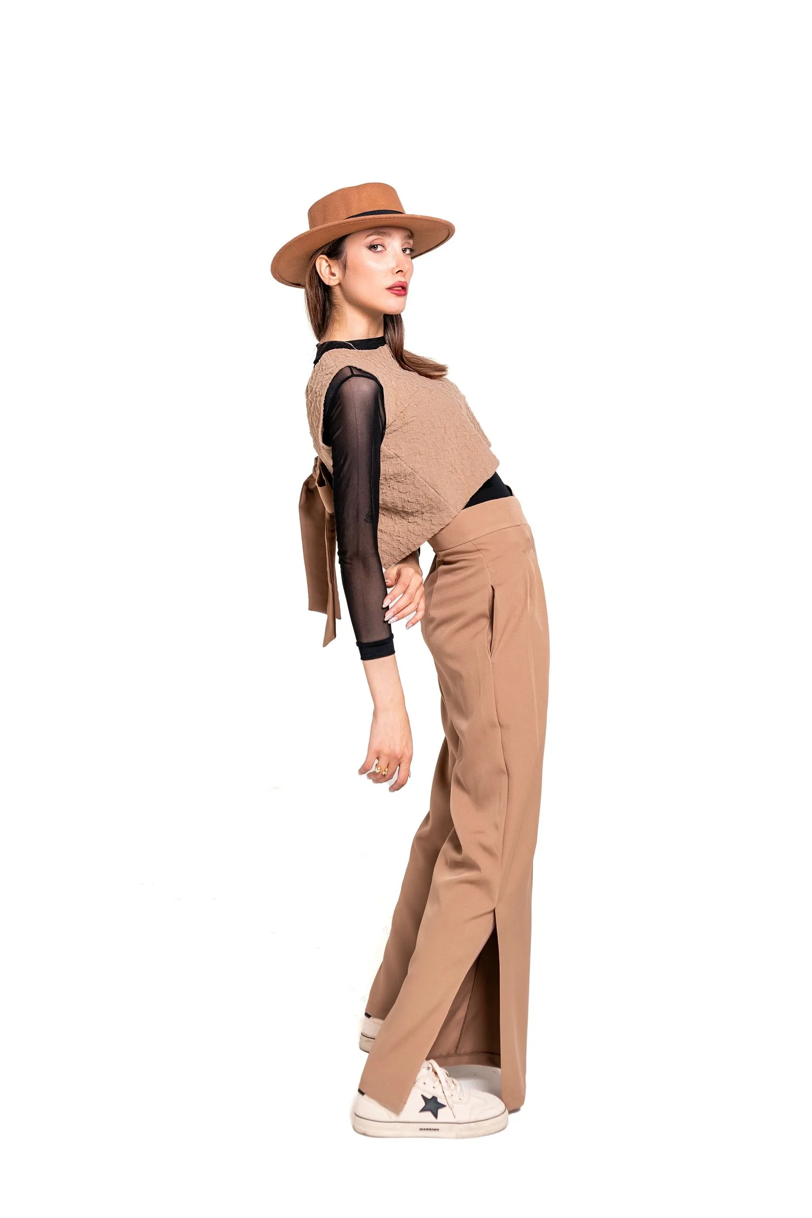 straight linen trousers