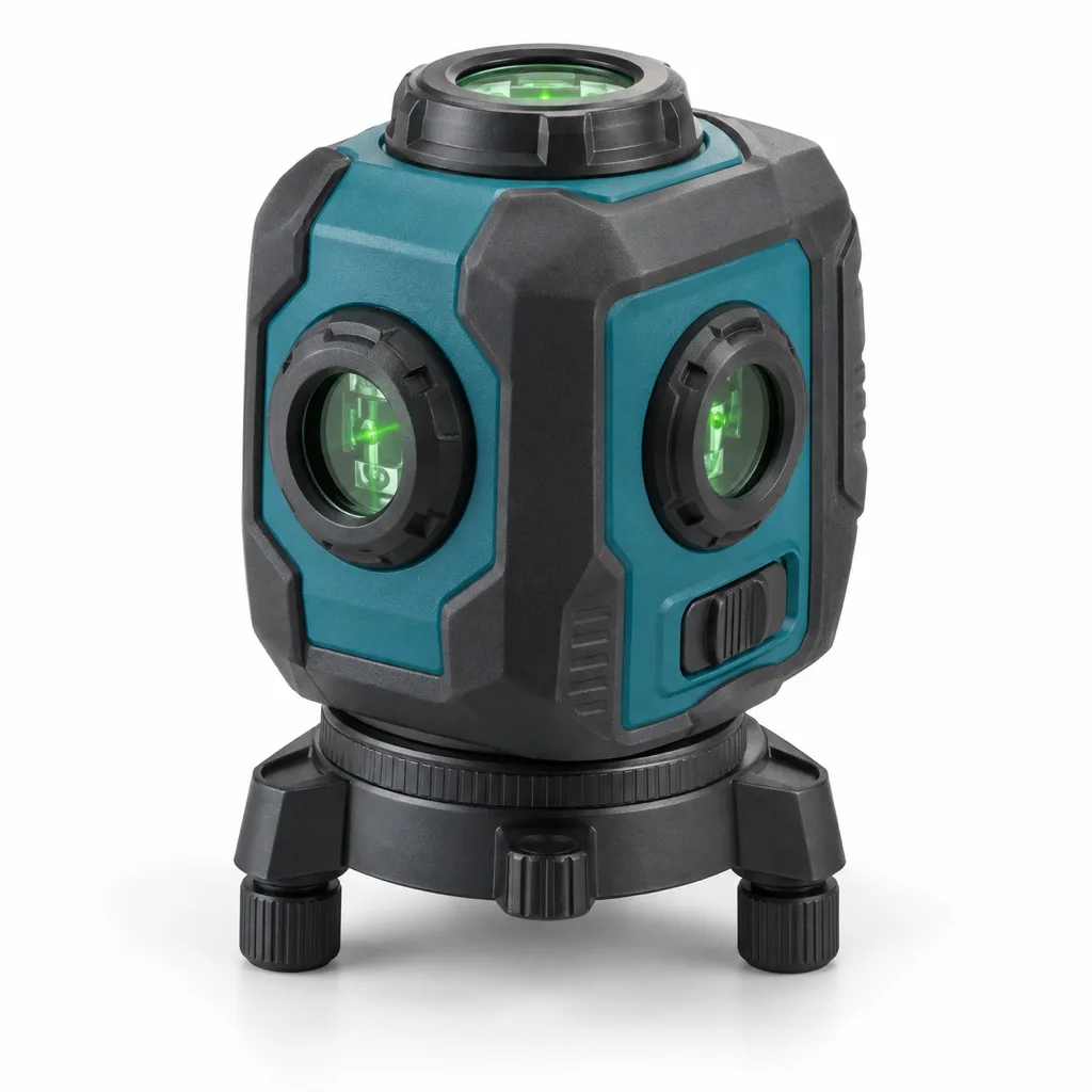 Cross-line laser level, three 360° lines