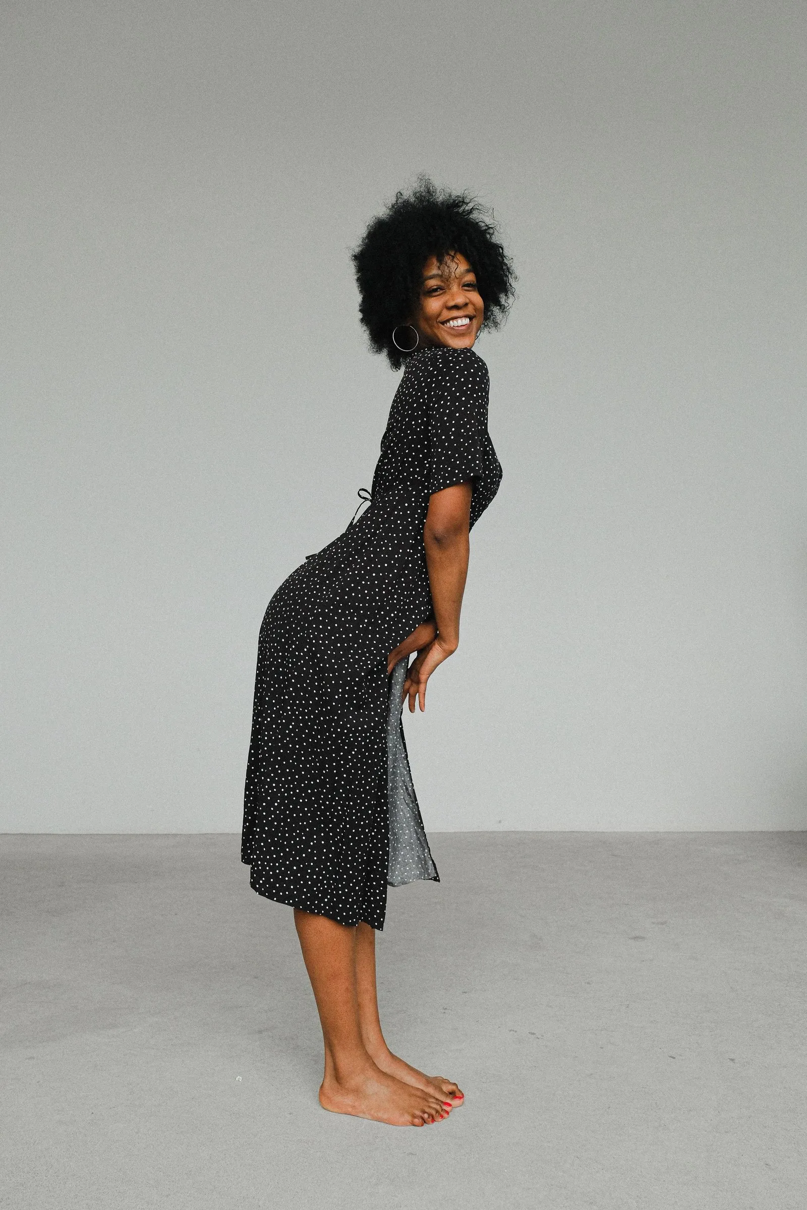 dot shirt dress