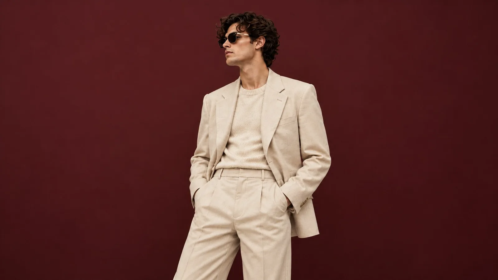 ivory wool suit